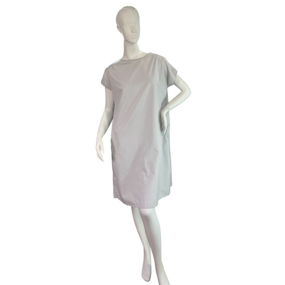 Pip Squeak Chapeau Light Gray Lavender Short Sleeve Minimalist Dress $320 XS